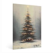 Vintage Christmas Tree Wall Art Canvas Print