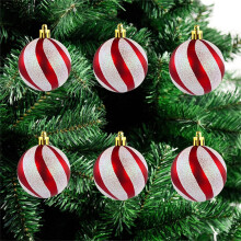 Red Electroplated Christmas Ornaments 6PCS