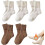 Women's Solid Mid-Calf Knit Socks, Soft Warm Casual Crew 1