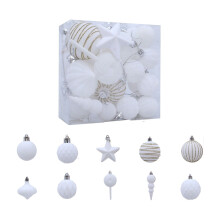 Velvet Christmas Balls White 24 PCS Shatterproof Tree