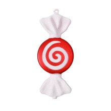 Christmas Candy Pendant Decorations Red White 7PCS