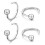 Half Hoop Earrings 925 Sterling Silver 2 Pairs 1