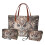 Owl Print PU Leather Satchel Set with Waterproof Pouch 1