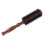 Nylon Bristle Round Curling Comb with Wood Handle Brown L 1