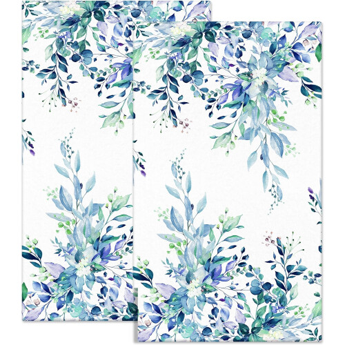 Blue Eucalyptus Kitchen Towels Set of 2 16"x28"