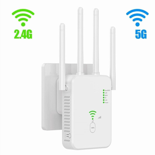 WiFi Range Extender 2.4 GHz and 5 GHz 1200 Mbps