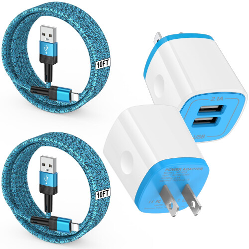 USB Charger Block and Cables Set for iPhone 14
