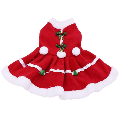 Christmas Dog Sweater Solid Color Red Small Size