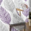 Sheer Curtains Grey Purple Olive Leaf Design 52x108 Inch 5