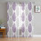 Sheer Curtains Grey Purple Olive Leaf Design 52x108 Inch 3