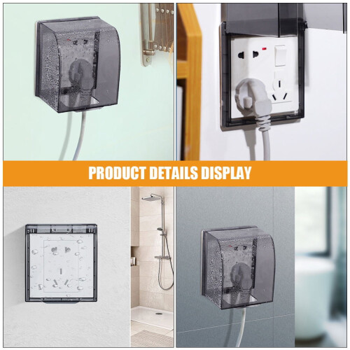 ULTNICE Waterproof Outlet Cover PVC Black 3 pcs 2
