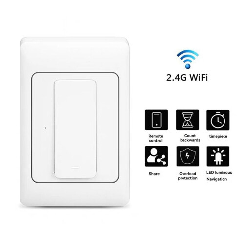 Tuya  Wall Light dla  Push Button Circuit Breaker WiFi Single Zero Fire Single Path dla Alexa  Home 2