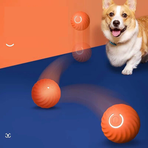 Self-Moving Pet Toy Ball with Tail USB Rechargeable 2-Speed