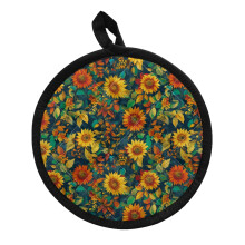 Sunflower Pot Holders Trivet and Oven Gloves Set