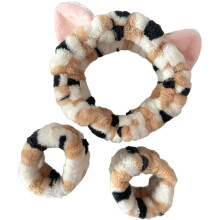 Plush Wristband Hairband Set 3PCS Terry Cloth