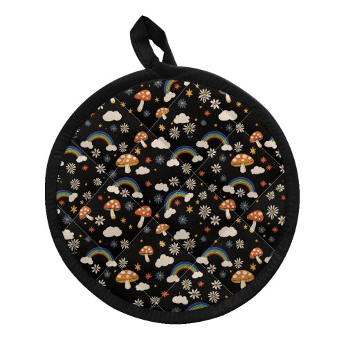 Rainbow Mushroom Pot Holders 2-Pack Insulated Hot Pads