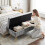 Homcom HOMCOM Storage Ottoman, Chenille Ottoman Storage Box, Grey 8