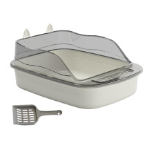 Cat Litter Box Anti-Splashing Gray 50x34x18cm