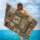 Beach Towel Retro Rustic Moose Deer Bear Leaf Design 6