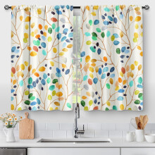 Floral Spring Kitchen Curtains Farmhouse Style 28x24 Inch 2