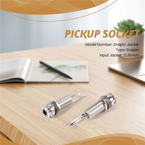 10PCS Guitar Pickup Endpin Output Jack Nickel Strap Lock Chrome 1