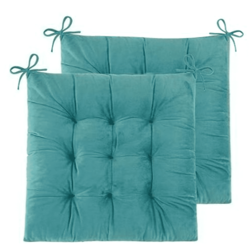 Square Dining Chair Cushions with Ties Sky Blue 2-Pack