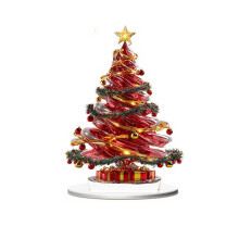 Crystal Glass Christmas Tree Ornament Blue Pink 1 pc