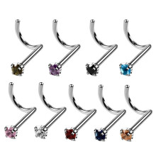 Stainless Steel Twisted Nose Studs 9 pcs 20g Multicolor