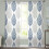 Sheer Curtains Grey/Navy Olive Leaf Watercolor 52"W x 84"L 1