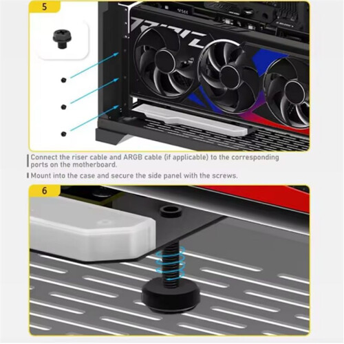 Vertical  Card Holder Kit with 15cm PCI-E 4.0 X16 Riser Cable Video Card Support Kit GPU Bracket Holder White