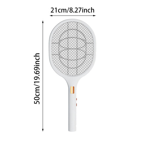 Electric Fly Swatter Mesh Racquet White USB Rechargeable 2