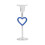 Blue Heart Glass Candlestick Holder 1 Piece 2