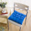 Square Bar Stool Cushions Cotton Blue 16x16in 2pcs 1