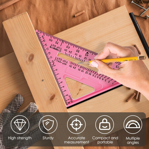 Woodworking Triangle Ruler Plastic Carpenter Square 12-inch 2