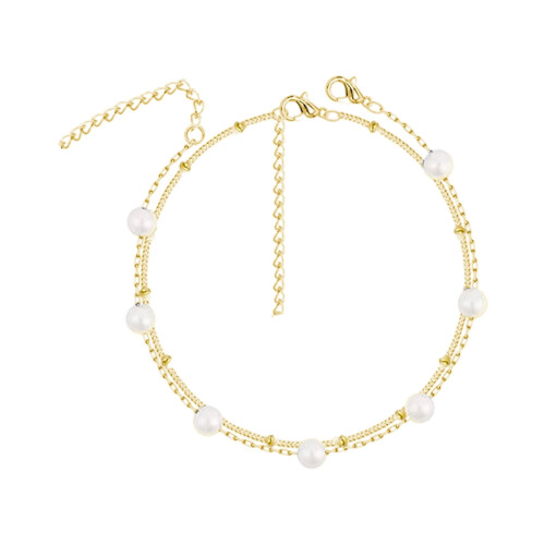Gold Ankle Bracelets for Women Waterproof Cuban Link Stack 1