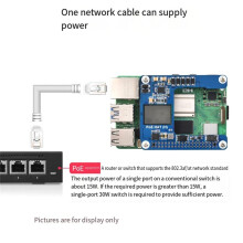 Für Raspberry Pi 5/CM5 PoE HAT Power Over Ethernet HAT(H) 5V 5A Unterstützt 802.3af/At PoE-Erweiterungskarte für RPI 5/CM5