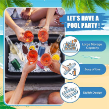 2 Pcs Inflatable Serving Buffet Bar, Floating Drink/Food Tray Cooler for Pool Party BBQ Camping Beach