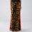 Women's Leopard Print Red Drawstring Wide Leg Pants Brown 7