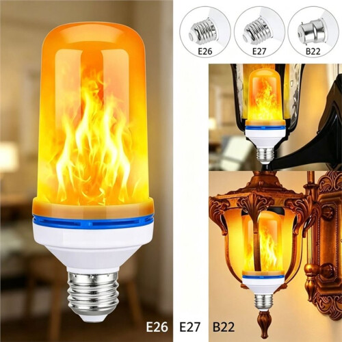 LED Dynamic Flame Effect Light E27 E26 B22 E14 Lamp Decorative Light for Bar Hotel Restaurant Party C