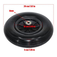 2Pcs 200x50 PU Wheels 8 Inch Solid Wheel Tire 200x50 Wheelchair Front Solid Wheels for Wheelchair Front Wheel Black