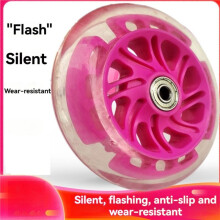 2Pcs 120mm Light- Wheels Flash Scooter Wheel Flashing Lights Wheel Children Scooter Wheel for Children Scooter Black