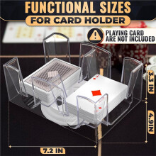 6 Deck Kaart Houders voor Speelkaarten, Draaiend 360, 7.2 X 4.9 Inch Canasta Kaart Tray, Samba Spelbenodigdheden voor Volwassenen