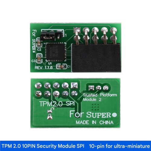 TPM2.0 SPI 10Pin Security Module for  AOM‑TPM‑9670V‑S Motherboard Hardware Encryption Module