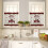 Christmas Red Kitchen Curtains and Valances Set 3-Piece 4