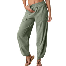 Women's Casual Cropped Pants Green Size S