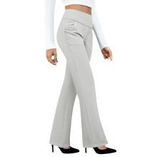 Women's High Waist Yoga Pants with Pockets White XXL