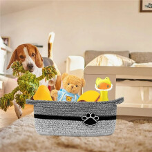 Hundespielzeugkorb und -Behälter Zur Aufbewahrung Von Hund und Katze, Kleiner Geflochtener Seilkorb Zur Aufbewahrung Von Babyartikeln