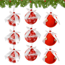 Christmas Ball Ornaments Glitter Shatterproof 3.15 Inch Red