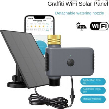 Solar WiFi Irrigation Timer Irrigation System 2 Zone Timing Controller Programmable Timer Sprinkler for Garden,NPT