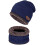 Winter Beanie and Scarf Set Knit Skull Cap Blue 1